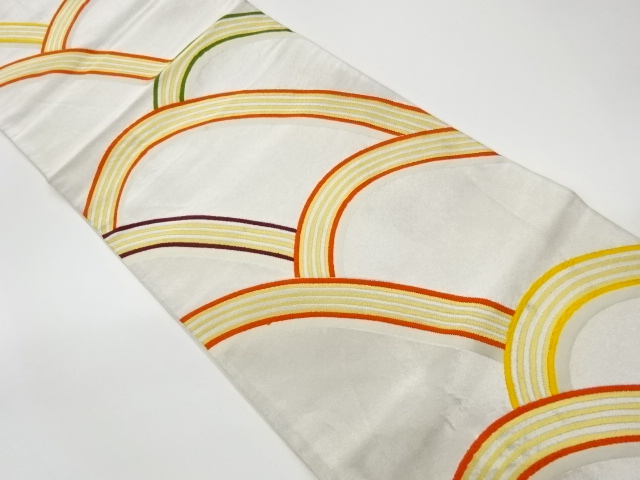 リサイクル　波模様織出し袋帯